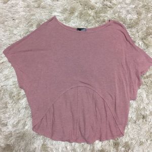 Cropped high-low mauve top